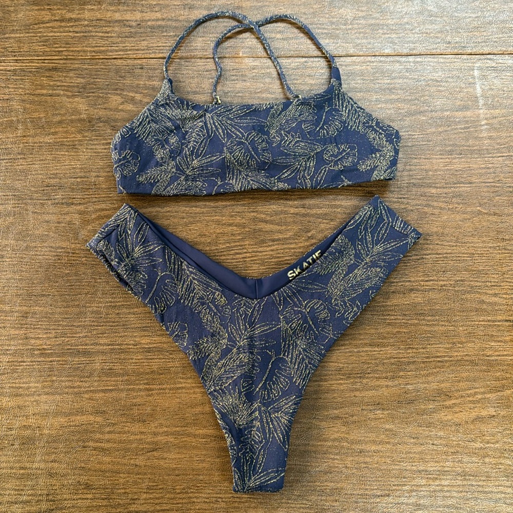 Skatie Gold Shimmer Bikini in Summer Nights
